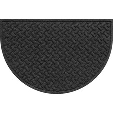 Basketweave Onyx 24 In. X 36 In. Half round Indoor/Outdoor Mat
