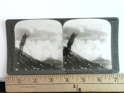 Two Miles Above the Clouds Stereoview Underwood & Underwood 1900s Japan