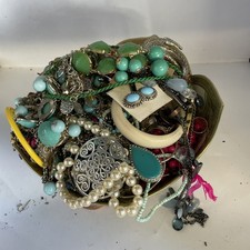 Huge Lot of Vintage to Modern Costume JEWELRY Lot  Mixed Tangled , Crafted 5 Lb