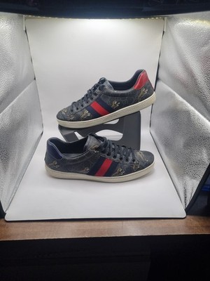 Gucci Ace Tiger GG Supreme Web Trainers Mens Uk9 EU 43 Authentic Box Dust Bag
