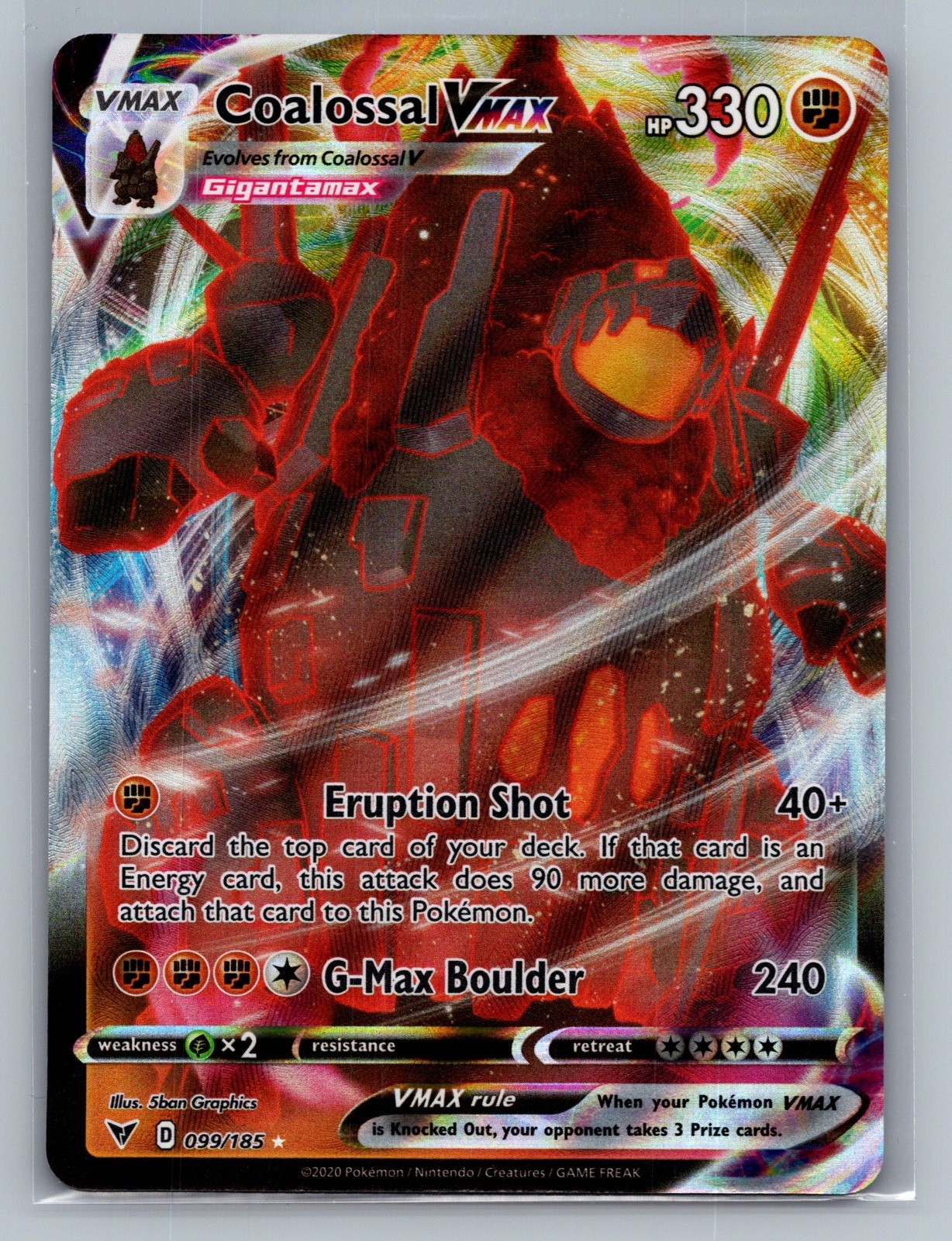 Coalossal VMAX Ultra Rare SWSH04: Vivid Voltage 099/185 NM