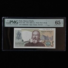 1983 Italy Banca d Italia 2000 Lire Pick#103c PMG 65 EPQ Gem UNC 03
