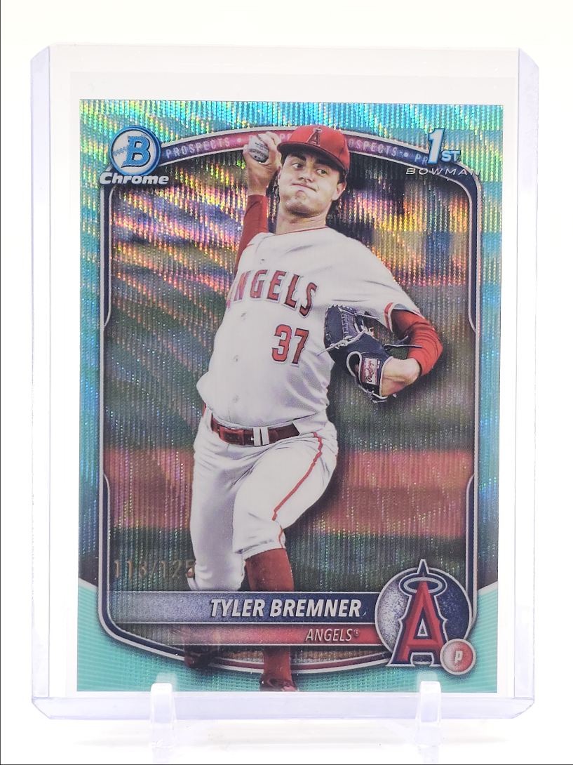 TYLER BREMNER 2025 BOWMAN CHROME DRAFT 1ST AQUA WAVE ANGELS /125 Q2754