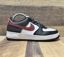 Nike Air Force 1 White Red Black Athletic Sneakers Size 7Y / 8.5 Women