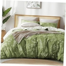 Olive Green Queen Comforter Set - Queen Size Queen 90"x90" 05 - Olive Green
