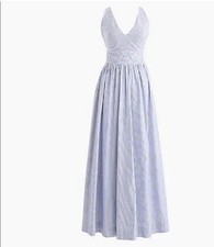 NWT J.Crew Striped Maxi Dress in Cotton Poplin