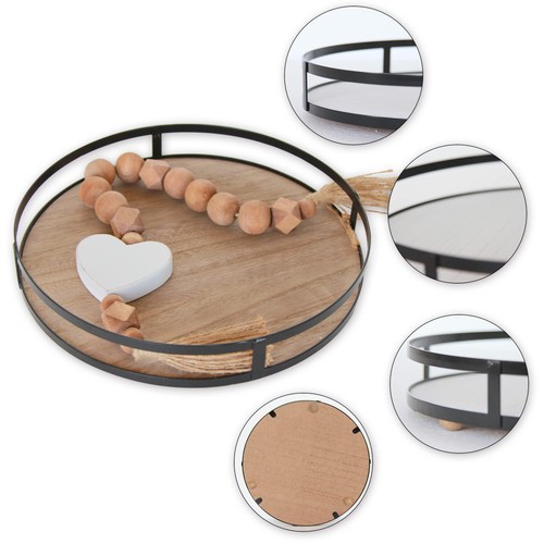 Defined Deco 12in Decorative Tray-Round Serving Tray with Metal Handle-Decora... - Picture 7 of 9