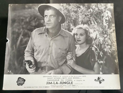 1937 Vintage Lobby Card ''Jungle Jim'' Cobra Grant Withers Betty J. Rhodes Terror