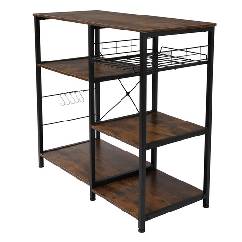 3-Tier Industrial Kitchen Baker's Rack Utility Microwave Oven Stand Storage Cart - Picture 8 of 12