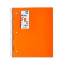 Wide Ruled Poly 1Subject Notebook with Inside Pockets, 9"X 11", 100 Sheets
