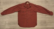 Vintage LL Bean Button Up Checkered Shirt Red Black L/S USA Flannel Men's 15 Med