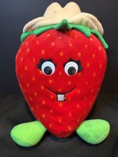 Vintage 1988 Del Monte Country Strawberry Plush with Eyes Face Great Condition
