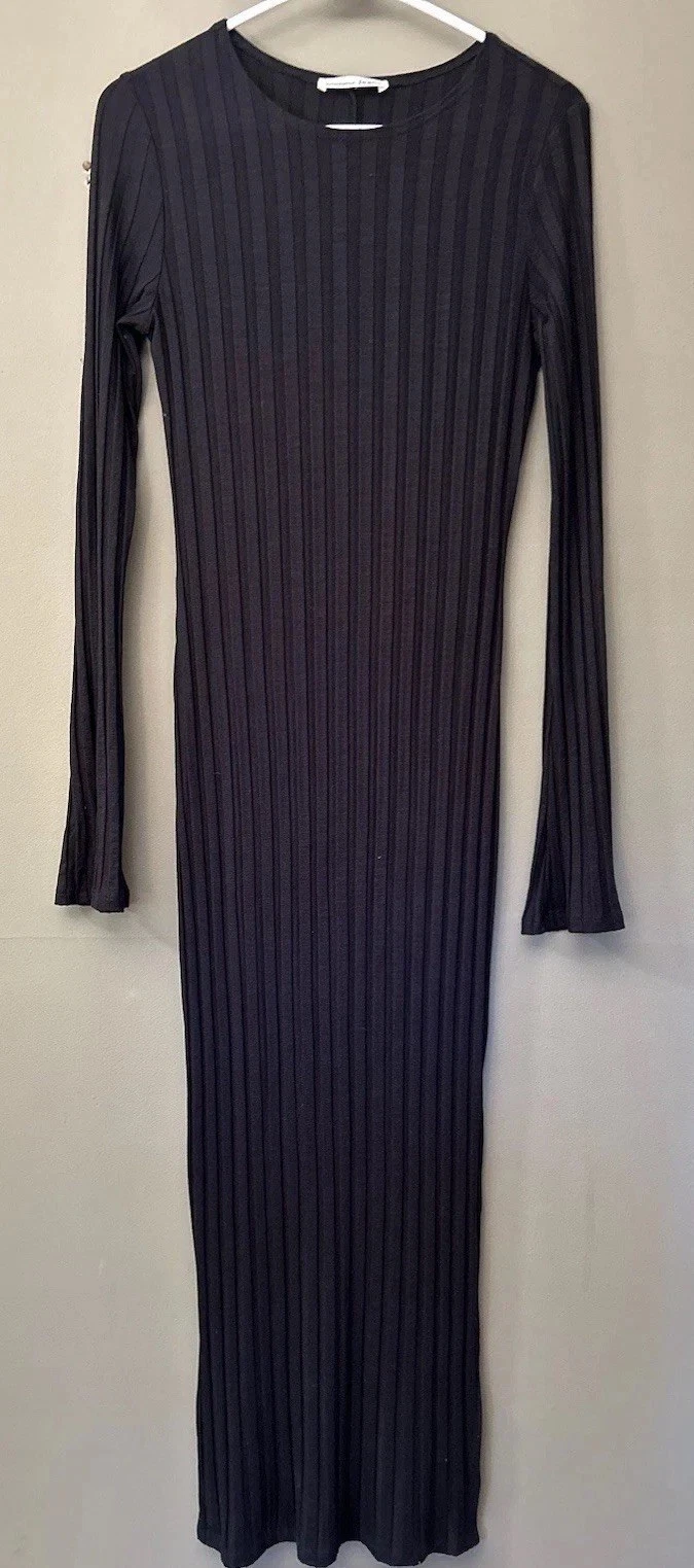 Reformation Dress Womens Sz Small Black Ribbed Bodycon Long Sleeve Morticia
Opens in a new window or