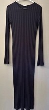 Reformation Dress Womens Sz Small Black Ribbed Bodycon Long Sleeve  Morticia