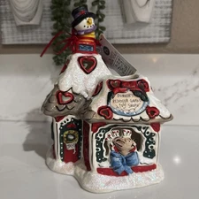 Blue Sky Clayworks  DONNER’S REINDEER GAMES TOY SHOP Tea Light Candle Holder