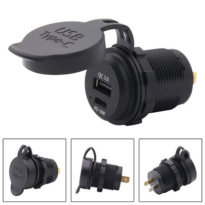 USB C Car Charger with Waterproof Cover Fast USB Car Charger Adapter for Phone