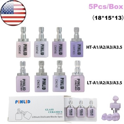 US C14 Ceramic Blocks Lithium Disilicate Cerec CAD CAM HT/LT A1-A3.5 5Pcs/Box