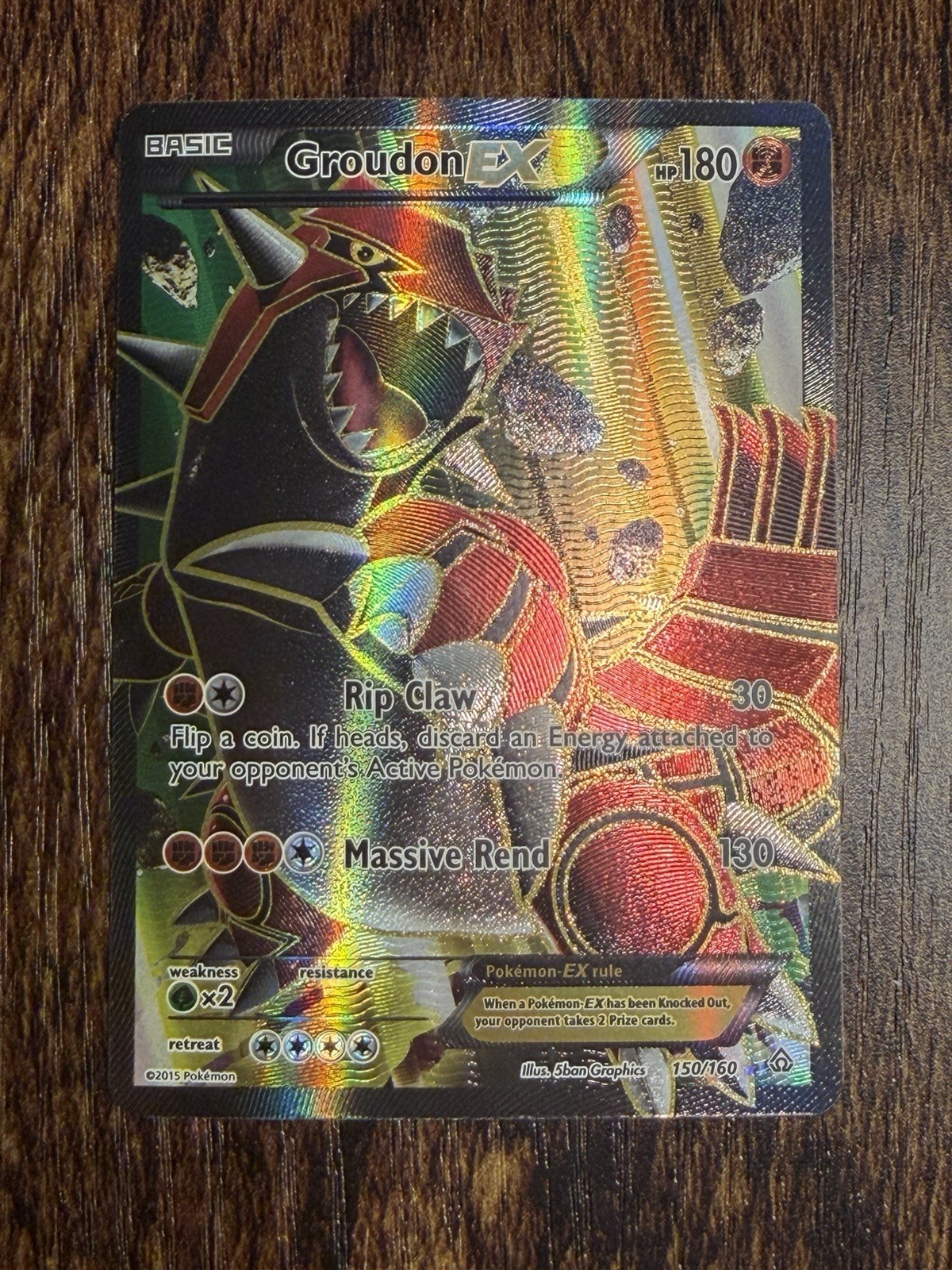 Groudon EX 073/070 SR XY5 Full Art Primal Clash 2014 Japanese Pokemon Card LP