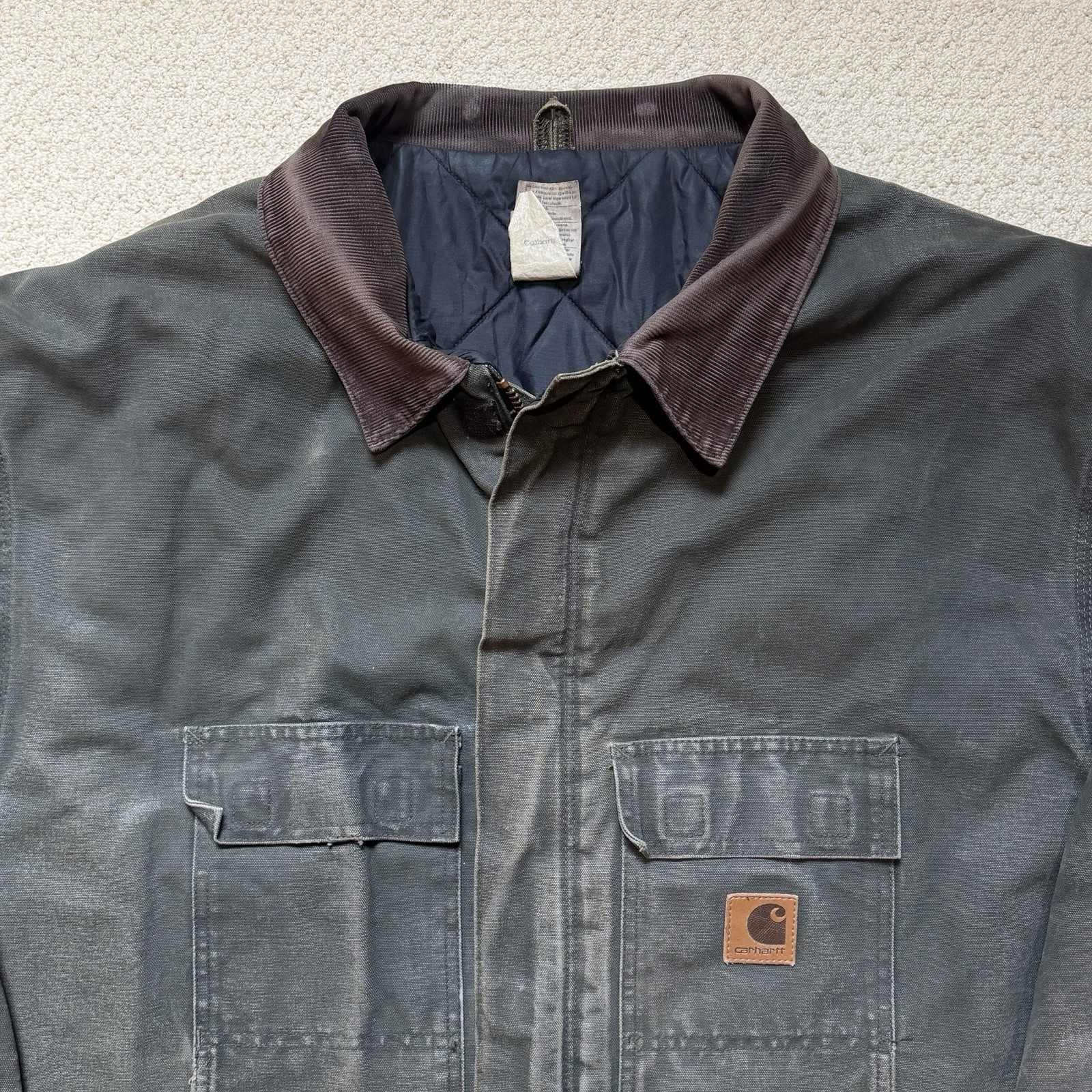 Vintage Carhartt Men's 5XL Moss Green Canvas Workwear Arctic Coat Jacket C26 MOS thumbnail 5