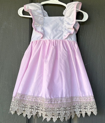 Smocked Blessings Baby Girl's Size 9 Month Lace Edge Handmade Dress Pink Easter