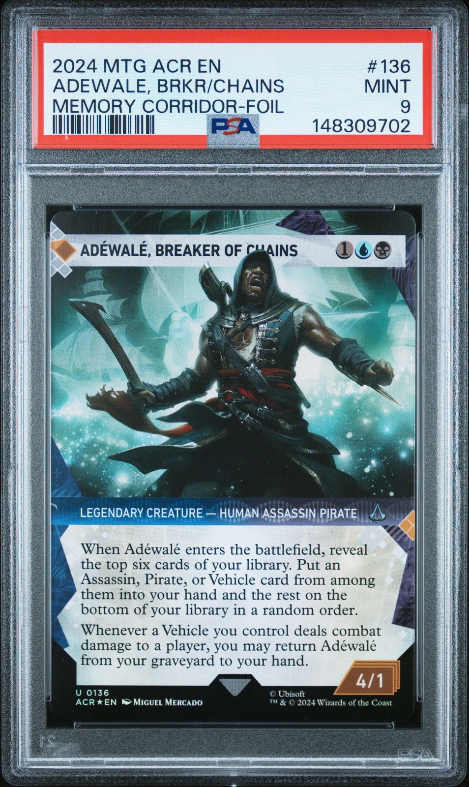 2024 MTG ASSASSIN'S CREED #136 ADEWALE, BREAKER OF CHAINS PSA 9