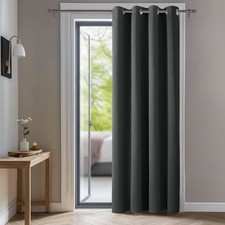 Room-Darkening Blackout Drapes - Stylish Dark Grey Panel 42W x 95L for Privacy