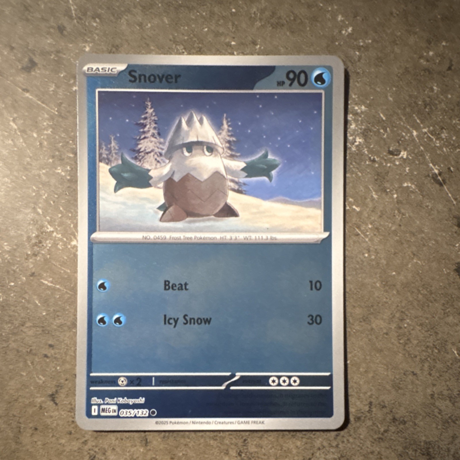 Pokémon Snover 035/132 Me01: Mega Evolution Reverse Holo Common Basic 90HP