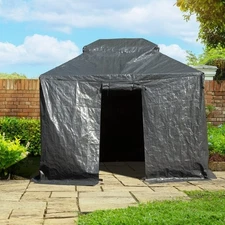 Domi 12'x12' Universal Winter Gazebo Cover w/Sidewalls and Mesh Windows(Black)