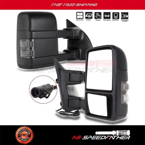 For 1999-2007 Ford F250/F350/F450/F550 Tow Mirrors Power Heated Smoke Signal