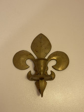 Vintage Brass Fleur-de-Lis Wall Sconce Single Candle Holder Wall Mounted
