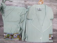 NEW WOMEN'S HOUSE INC. PAJAMA SET, GREEN SIZE SMALL 100% COTTON ( MADE IN USA)