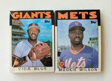 1986 Topps Baseball Grocery Cellos (2 Ea.)( Blue & Wilson On Fronts)