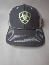 Ariat Hat Cap Snap Back Youth Gray White Mesh Trucker Embroidered Logo Kids