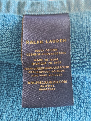 Ralph Lauren Home Beach Bath Sheet Towel Cotton Blue, Orange Striped 35"x66" - Picture 3 of 4