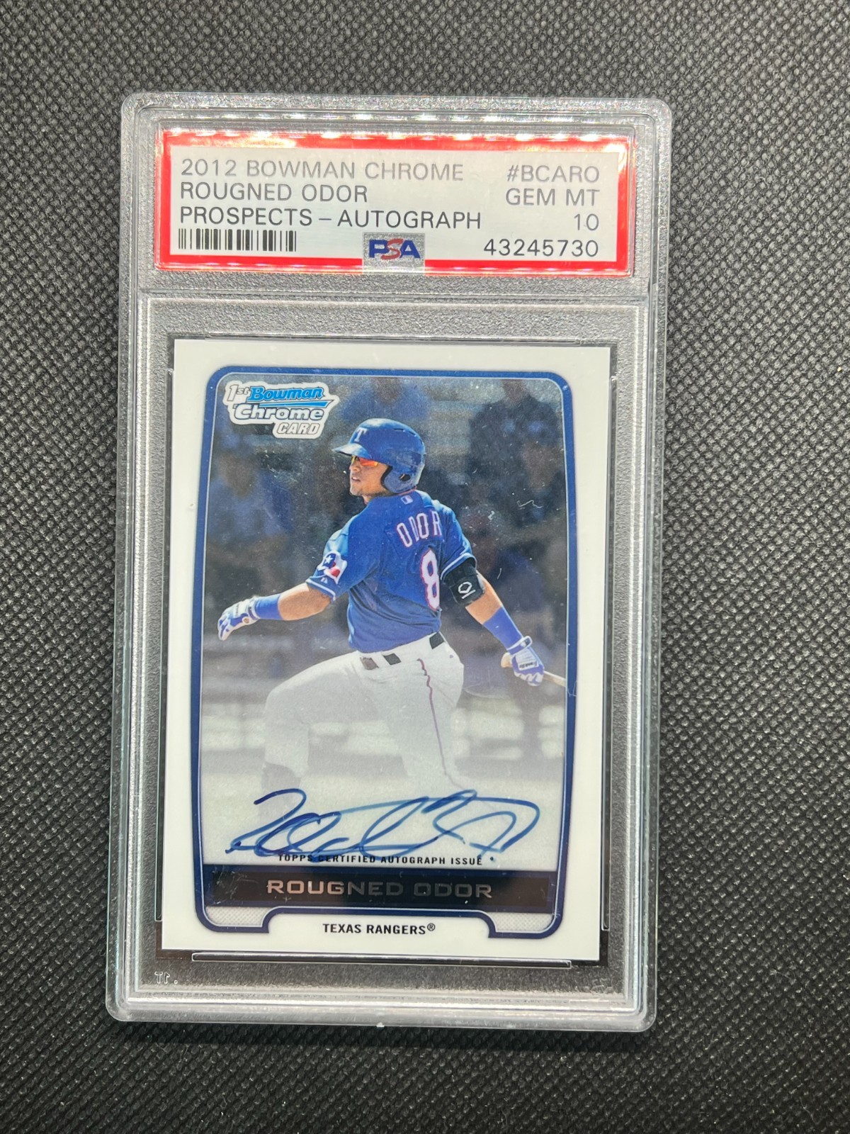 2012 Bowman Chrome Prospects Autograph Rougned Odor RC Gem Mint 10
