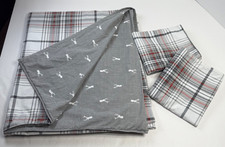 Eddie Bauer Alder King Duvet w Shams 2 Reversible Charcoal Plaid 100 Cotton
