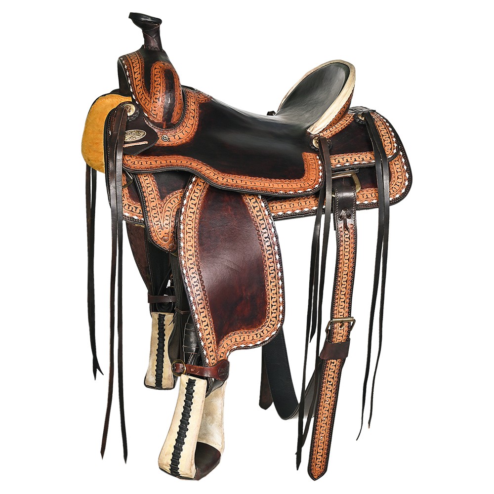 89BH Western Horse Saddle American Leather Ranch Roping Hilason