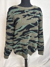 Barefoot Dreams Cozychic Green Camo Women's Sweater Size XL