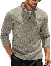 Men's Pull On Sweater Long Sleeve Quarter Zip Pullover Athletic Daily Wear