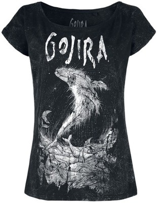 Gojira T-Shirt Damen Wood Block Whales schwarz Band-Merch, Bands