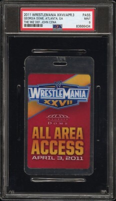 2011 WrestleMania 27 All Access Pass Ticket Stub The Miz defeats John Cena PSA