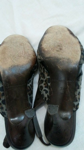 DONALD J PLINER Avery Textile Leather Slingback Women's Heels Brown Size 7.5 M - Picture 8 of 9