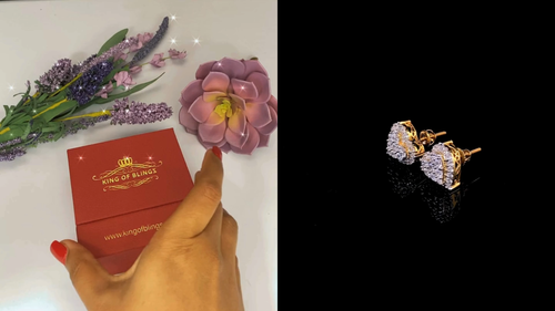 Aretes Para Hombre 925 Yellow Silver 1.64ct Cubic Zirconia Heart Women's Earring - Video 1 of 1
