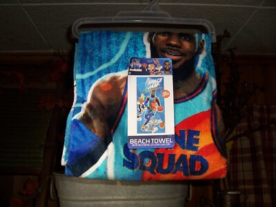 SPACE JAM BEACH TOWEL 28 X 58 INCHES NOVELTY POOL VACATION COTTON NEW