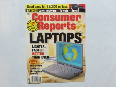 1999 May Consumer Reports Magazine Laptops Lighter, Faster, Better 1O