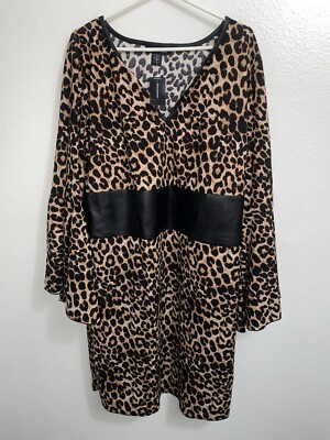 Ashley Stewart Leopard Dress Puce 22/24 NO BELT