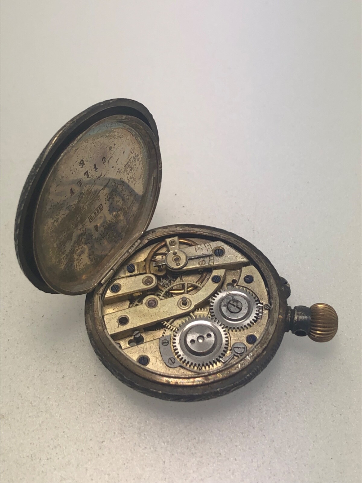ANTIQUE SOLID SILVER POCKET WATCH CASE/MOVEMENT B… - image 3