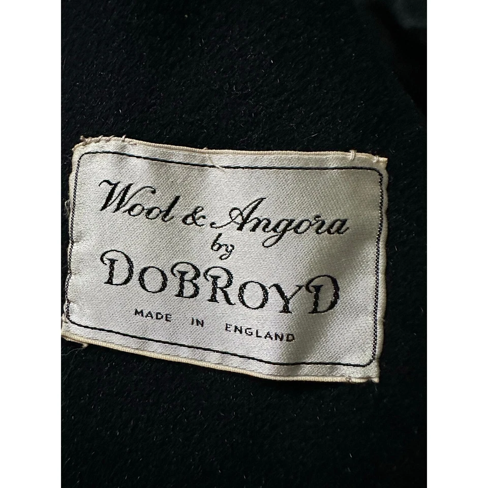 Abrigo Mujer Cuello Visón Angora Lana Vintage Negro Gris DOBROYD Retro S Foto 3 de 4