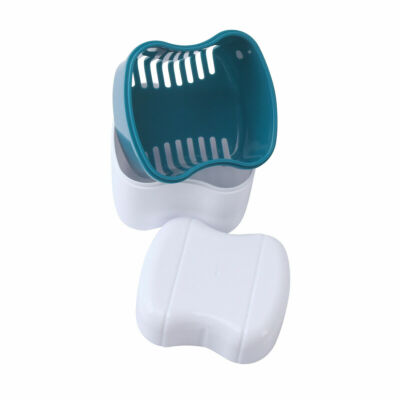 Dental Bath Appliance Denture Teeth Box Storage Case Rinsing Basket Container