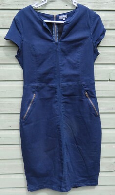 Phase Eight size 14 navy blue cocktail dress in stretch denim